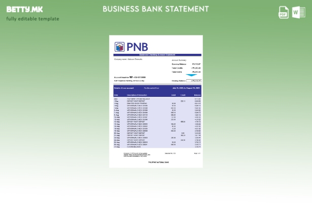модерен стил на Филипинската народна банка Деловна изјава за Word и PDF Шаблон
